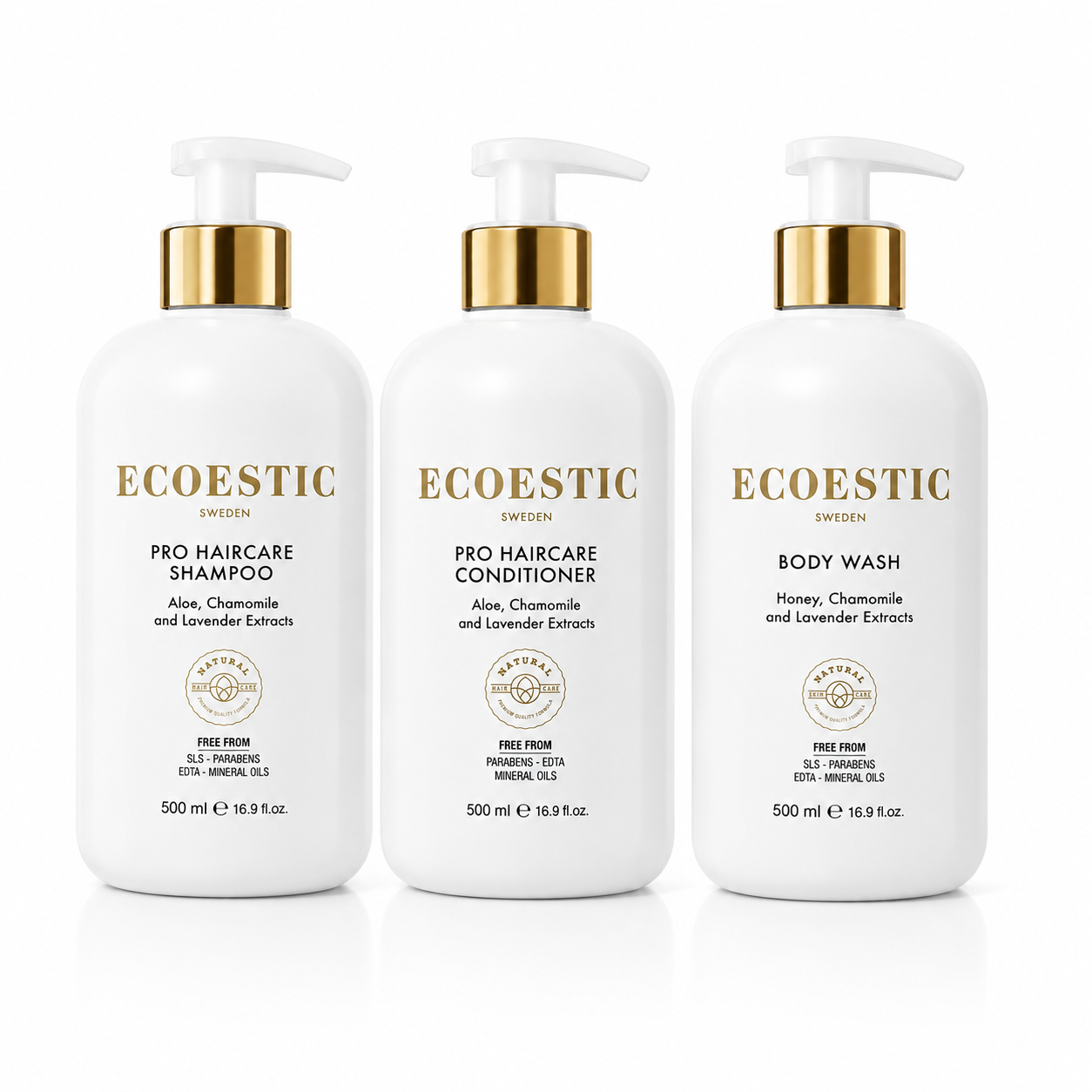 Hair & Body Routine – Shampoo, Conditioner & Bodywash 500 ml